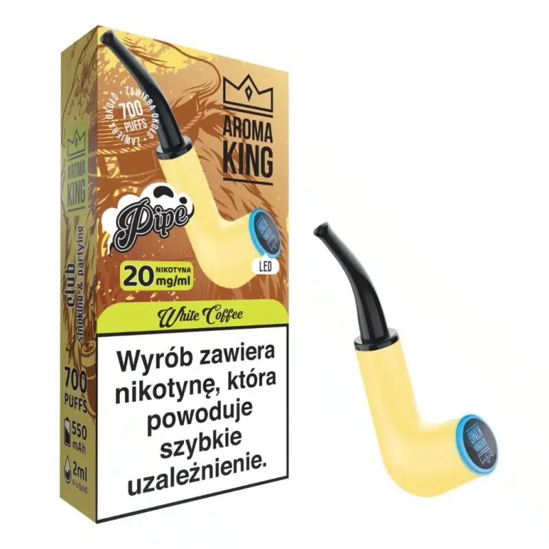 Aroma King jednorazówki, Longfill e-papieros, porównanie liquidów, vaper dylemat - Aroma King 700 Pipe Rey Neon 20mg White Coffee