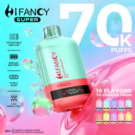 HiFancy Super 70000 Puffs – 70K, 46 ml, 10 smaków | VapeGo - obrazek 1